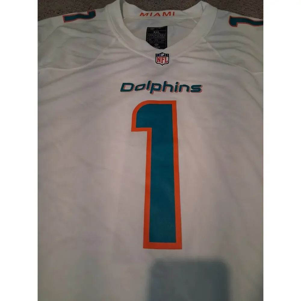 Nike Tua Tagovailoa Miami Dolphins White Vapor FUSE Jersey Men's Size XXL 2XL
